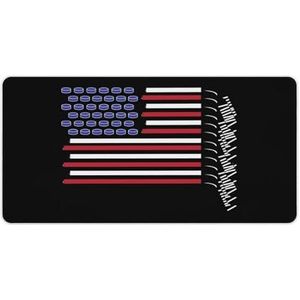 USA Vlag Gemaakt met Hockeysticks Mode Bureau Muismat Antislip Gaming Muismat Accessoires Decor 30x60cm