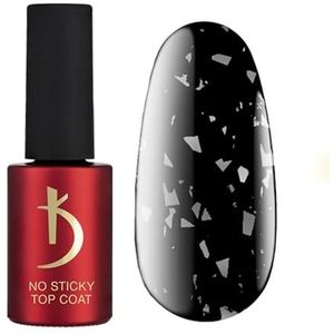 K Professional Top Coat Gel UV - No Wipe Top Coat - zwart grijs zwerm - 7 ml - toplak nagels - nagellak - gelnagels - UV LED - Black Grey Crush Finish Gel Polish