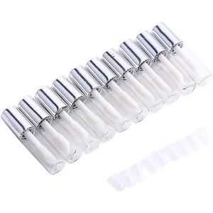 Sluswallow 10 Stks Zilver 1.2ML Mini Herbruikbare Lege Lipgloss Buizen, Clear Ronde Lipgloss Buizen Container Met Cap Cosmetische Sample Container, Lipgloss, Lip Glosses
