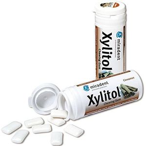 Miradent Xylitol Chewing Gum tandverzorgingskauwgom 30 stuks blik kaneel (12 x 30 g)