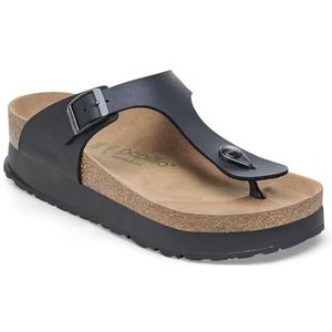 Birkenstock Papillio, Gizeh Pap Flex Platform, flip-flops, modieuze sandalen, Zwart, 41 EU