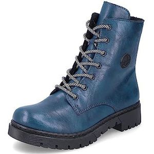 Rieker DAMES Enkellaarzen Y2440, Vrouwen Veterlaarsjes,laars,halve laars,veterschoen,overgangsschoen,Blauw (blau / 12),40 EU / 6.5 UK