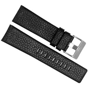 dayeer Klinknagel Koeienhuid Lederen horlogeband voor Diesel DZ7395 DZ7370 DZ7257 DZ7430 Horlogeband voor Mannen Vrouwen (Color : Black-silver Buckle, Size : 28mm)