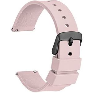 EDVENA Horlogeband 14mm 18mm 20mm 22mm 24mm Siliconen Sporthorloge Strap Mannen Vrouwen Reprecement Band Rubber Bracelet Roestvrij gesp(Color:Pink,Size:14mm)
