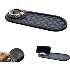 SIAMZYWV Multifunctionele antislipmat voor in de auto, multifunctionele autodashboard mobiele telefoonhouder met tijdelijk parkeren, nummerkussen voor telefoons, zonnebrillen, sleutels, gadgets
