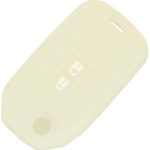 Afstandsbediening Autosleutel Siliconen Hoes Case voor HONDA FIT XRV VEZEL CITY JAZZ CIVIC HRV-Luminous White