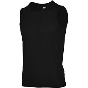 Tanktop voor heren, mouwloos T-shirt, wielersport, hardlopen, loopshirt, functioneel ondergoed, sneldrogend, mouwloos shirt, zwart, L
