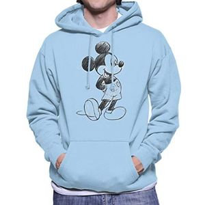 Disney Mickey Mouse Sketch Drawing Sweatshirt met capuchon voor heren, Hemelsblauw, L