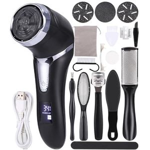 Elektrische voeten eeltverwijderaar, USB-oplaadbaar, eeltschaaf, draagbare elektronische IPX7 voetvijl, pedicuregereedschap, professionele pedicure voetverzorging, led-smart display