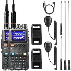 BAOFENG UV-5RM Plus 10W amateurradio, dual-band VHF-radio, groot bereik, met zachte hoes, programmeerkabel, 2500 mAh-batterij, USB-C-poort, ondersteunt Chirp, 2-pack