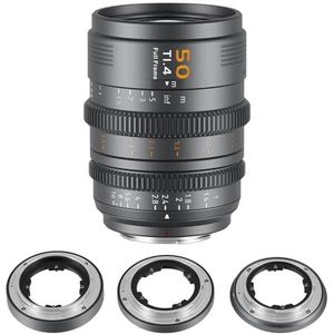 SIRUI VP-1 Vision Prime 1 T1.4 Full Frame Cine Lens, 50mm Manual Focus Cinema Lens with Pre-Installed E Mount, Interchangeable RF/Z/L Mounts (Metal Gray)