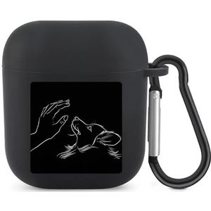 Play with My Dog Pet Leuke Case voor AirPods 2&1 Schokbestendige Beschermende Hoofdtelefoon Gevallen Cover Met Sleutelhanger voor Mannen Vrouwen
