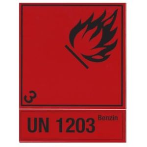 Sticker voor jerrycan: 'Benzine'