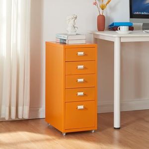 en.casa - Kökar - Ladekast - Oranje - Staal - 5 Lades