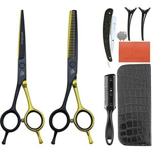 6.0 inch Linkshandige Haarschaar Kit Lefty Kapper Accessoires Voor Linkshandige Kapper Haar Knippen Dunner Schaar Set Professionele Lefty Kappersschaar