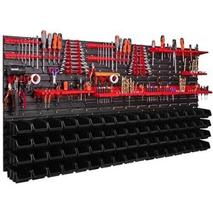 Botle Gereedschapswand, 1728 x 780 mm, stapelboxen, gereedschapshouders, wandplaat met houderrails, voor garage, magazijn, werkplaats en hobby