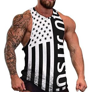 Amerikaanse vlag Jiu-Jitsu heren tanktop grafische mouwloze bodybuilding T-shirts casual strand T-shirt grappige sportschool spier