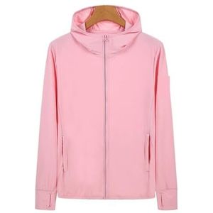 SynapSYA UPF50+ Zonwerende jas voor dames en heren, sportkleding, ijzige zijden leren jas voor wandelingen, reizen en sportvissen, zonnelheidsjas (roze, XL)