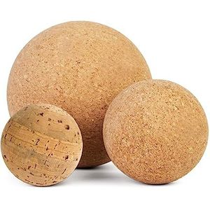 Yoga Studio Natuurlijke kurk merkloze massagebal set van 3-2 cm, 4 cm, 6 cm