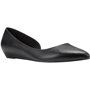 Nine West Saige Ballet voor dames, zwart, leer, maat 44 EU, Zwart leder, 6.5 UK Wide