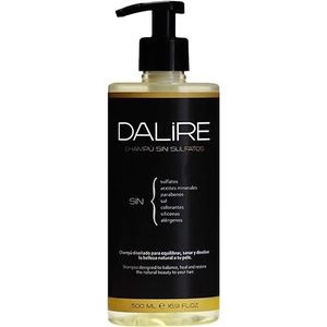 Dalire Bio-shampoo, zonder sulfaten en parabenen, 500 ml, XL, extra schuim, voor vettig haar, detox-effect, verhoogt volume voor fijn haar, zonder siliconen