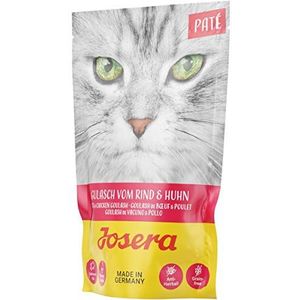 JOSERA Paté goulash van rundvlees en kip (16 x 85 g) | graanvrij kattenvoer met zalmolie | Super Premium natvoer voor volwassen katten | verpakking van 16 stuks
