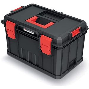 Gereedschapsbox, professionele gereedschapskist, gereedschapskoffer, gereedschapskist met scheidingswanden, kunststof, 530 x 355 x 310 mm