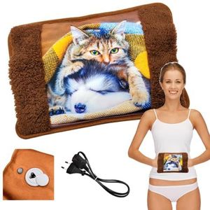 Powersell - Elektrische Warmwaterkruik | Zacht Pluche | Verlicht Spanning | Langdurige Warmte Tot 5 Uur | Hand- en Voetwarmer | Oplaadbaar | Max. Temp. 75°C, Pluche Dier