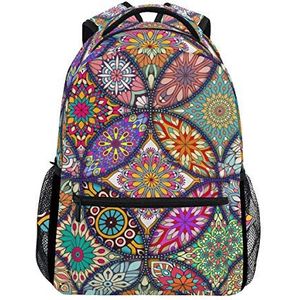 Aangepaste Mode Causal Kleurrijke Mandala's Prints Rugzakken Meisjes Jongens School Tassen Schoudertas Reizen Daypack