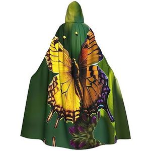 Bxzpzplj Mooie Gloeiende Vlinder Print Hooded Mantel Lange Voor Carnaval Cosplay Kostuums 185cm, Carnaval Fancy Dress Cosplay
