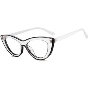 Nepbrillen, Unisex Cat Eye Bril Multicolor(White)