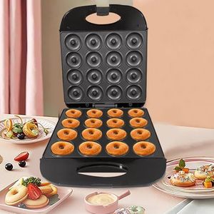 Mini Donut Maker, 1400 W Donut Maker Voor Thuis, Kan 16 Donuts Maken, Dubbelzijdige Verwarming, Voor Familiebijeenkomsten, Dessertbereiding (34x29x12),Black