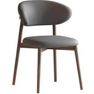 Meal Chairs Moderne eetkamerstoelen met houten poten, gebogen rugleuning, kunstleer gestoffeerde keukenstoelen, bijzetstoelen for keuken/eetkamer/woonkamer/slaapkamer(Dark Gray)