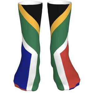 LZNJZ Comfortabele lichtgewicht ademende sokken voor heren en dames, sokken met Zuid-Afrikaanse vlag voor het hele seizoen, Zoals getoond, Eén Maat