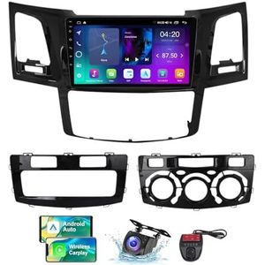 Android 13 9 Inch 2 Din QLED Autoradio Voor Toyota Fortuner 1 HILUX 2005-2014 - Camera DVR - Steun Carplay Android Auto DSP Stuurwiel FM RDS DAB WIFI 4G Bluetooth Split-Screen(NF-2)