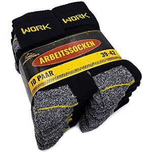 MOUNTREX Sokken - Werksokken Heren - 10 of 20 Paar - Herensokken (39-42, Zwart | 10 paar)