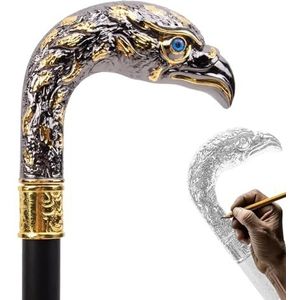 Antieke Zwarte Gouden Wandelstok, Luxe Vogelwandelstok, Prachtige Aluminiumlegering Bergbeklimmen Revalidatie Wandelstok