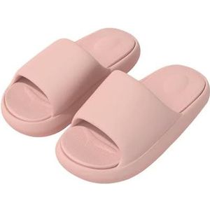 MdybF Slippers 4,0 cm dikke bodem schattige zachte sandalen badkamer slippers thuis badkamer slippers effen kleur badkamer wolk slippers antislip, Roze 4 0, 44/45 EU
