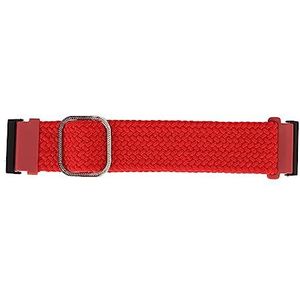 Horlogeband, 24 Mm Nylon Vervangende Horlogeband, Verstelbare Ademende Roestvrijstalen Elastische Gesp voor Sport voor Dames (Rood)