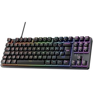 TECWARE Phantom+ 88-toetsen UK Layout RGB Mechanisch Toetsenbord (zwart) Wraith Rode Schakelaar (Prelubed, 45 g Lineair) Bedraad, Per toets Kleur- en verlichtingsregeling