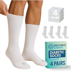 Doctor's Choice Set van 4 paar bloedsomloopsokken voor heren, diabetici, maat XL