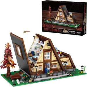 Een gevormde houten hut bouwset Driehoekige boshut Mini-bouwsteen Constructiebouwmodelset 1917PCS voor tieners en volwassenen Bouwspeelgoedsets voor kinderen