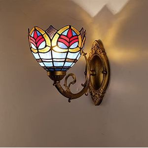 Tiffany -Stijl Wandlicht, Vintage Decoratieve Wandlamp In Gebrandschilderd Glas, Creatieve Wandverlichting, Wandlamp In Gebrandschilderd Glas, Voor Slaapkamer