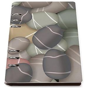 Sea Pebbles A5 Notebook 6 Ring PU Lederen Cover Hervulbare Losse Blad Persoonlijke Journal