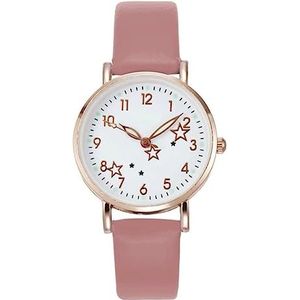 Polshorloge Polshorloges Modern roestvrijstalen horloge Leren band Polshorloge Quartz Klok Polshorloge Kleine wijzerplaat voor dameshorloges Mode-stijl