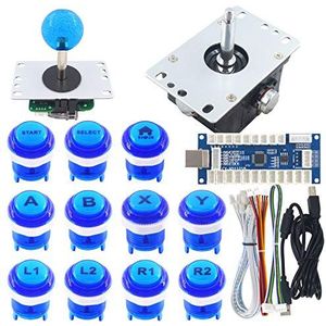 SJ@JX Arcade Game Controller 3D Gamepad Analog Stick Sensor Fly Joystick Microswitch MX LED Button USB Encoder Light Cable for PC MAME PS3 Android Raspberry Pi
