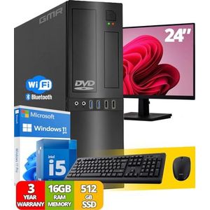 GMR - Compleet-PC Set - Zwart - Intel Core i5 - 16 GB DDR3 - 512 GB SSD