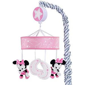 Lambs & Ivy Disney Baby Minnie Mouse Muzikale wieg Mobiel, Roze/Grijs