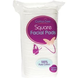 Vierkant wattenschijfje, 40 stuks