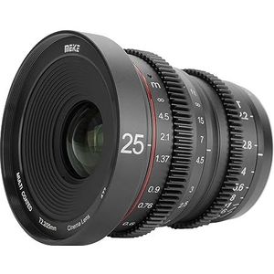 MEKE 25mm T2.2 Grote Diafragma Handmatige Focus Lage Vervorming 4 K Mini Cine Lens voor Micro Vier Derde Mount Compatibel met Olympus Panasonic Lumix Camera en BMPCC 4 K Zcam E2
